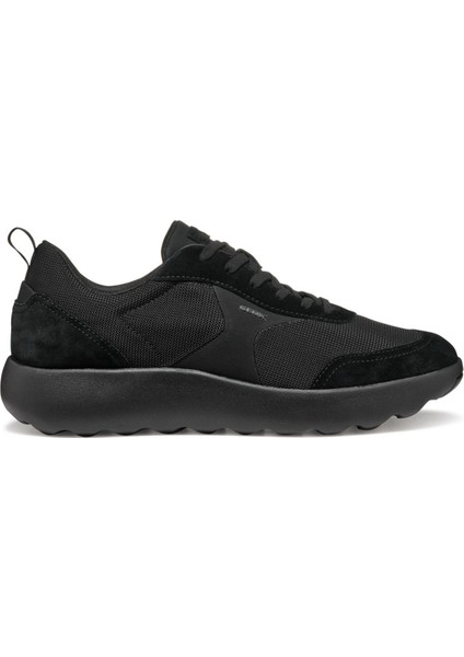 Erkek Siyah U Xtors D -Mesh + Suede Bağcıklı Deri Sneaker U55LFD01422C9999