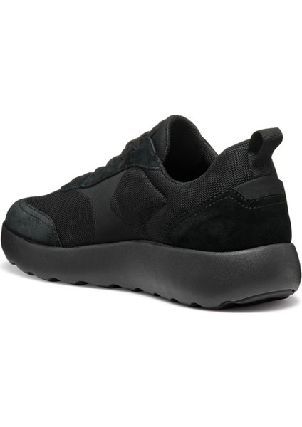 Erkek Siyah U Xtors D -Mesh + Suede Bağcıklı Deri Sneaker U55LFD01422C9999