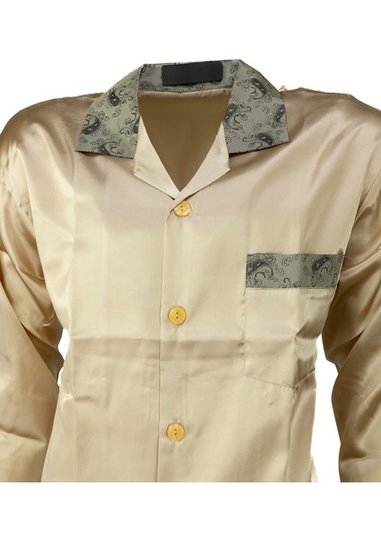 Erkek Şık Klasik Model Pijama Takımı Premium Saten Kumaş Eşsiz Model Cepli Tam Kalıp fiyatları