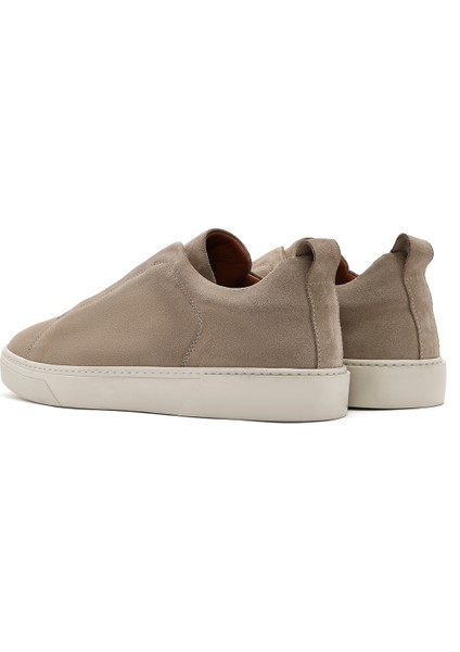 Erkek Bej Süet Deri Sneaker 25SFD631610