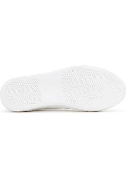 Kadın Beyaz Bağcıklı Taşlı Deri Sneaker 25SFD290618