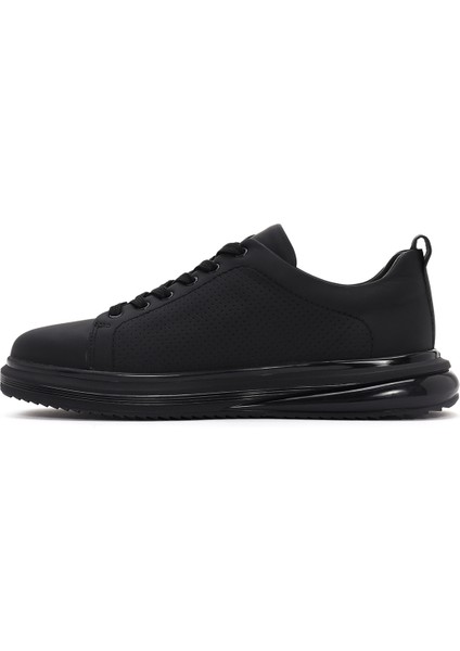 Erkek Siyah Bağcıklı Deri Sneaker 25SFD6405DI