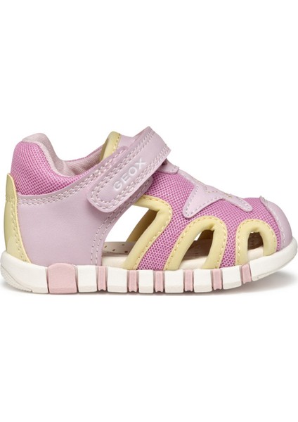 Kız Bebek Pembe B Sandal Iupidoo A - Synt + Mesh Bantlı Kumaş Sandalet B5517C0BC14CE82M