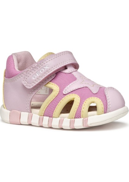 Kız Bebek Pembe B Sandal Iupidoo A - Synt + Mesh Bantlı Kumaş Sandalet B5517C0BC14CE82M