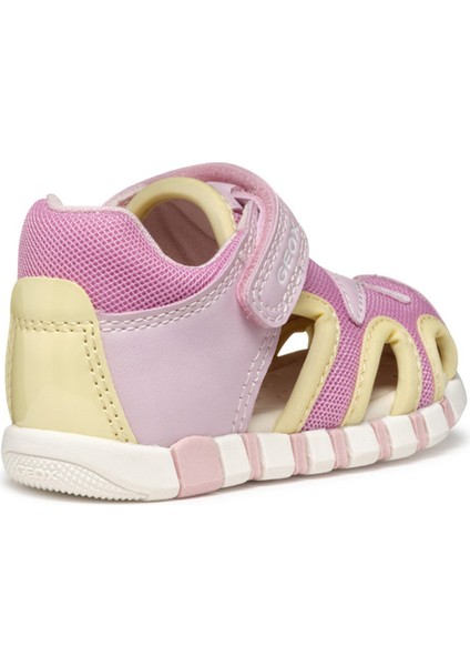 Kız Bebek Pembe B Sandal Iupidoo A - Synt + Mesh Bantlı Kumaş Sandalet B5517C0BC14CE82M