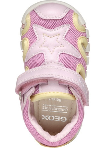 Kız Bebek Pembe B Sandal Iupidoo A - Synt + Mesh Bantlı Kumaş Sandalet B5517C0BC14CE82M