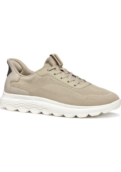Erkek Bej U Spherica Plus A - Knit.te + Sy Bağcıklı Sneaker U55MPA06KEKC5004