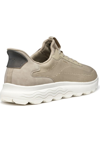 Erkek Bej U Spherica Plus A - Knit.te + Sy Bağcıklı Sneaker U55MPA06KEKC5004