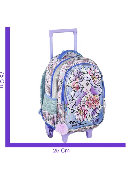 2 Bölmeli Princess Çekçekli Okul Çantası Mor (MU-9171) fiyatları
