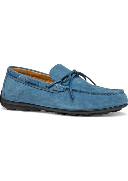 Erkek Mavi U Spherica EC16 B - Suede Süet Deri Casual Loafer U55HYB00022C4005