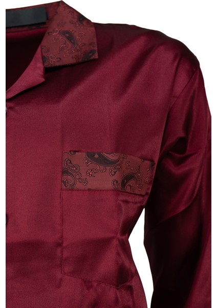 Erkek Şık Klasik Model Pijama Takımı Premium Saten Kumaş Eşsiz Model Cepli Tam Kalıp fırsatları