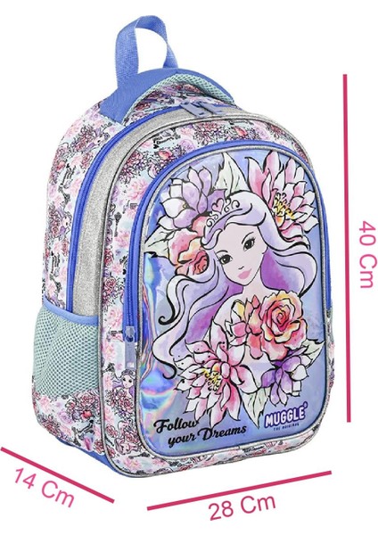 2 Bölmeli Princess Çekçekli Okul Çantası Mor (MU-9171) indirimleri