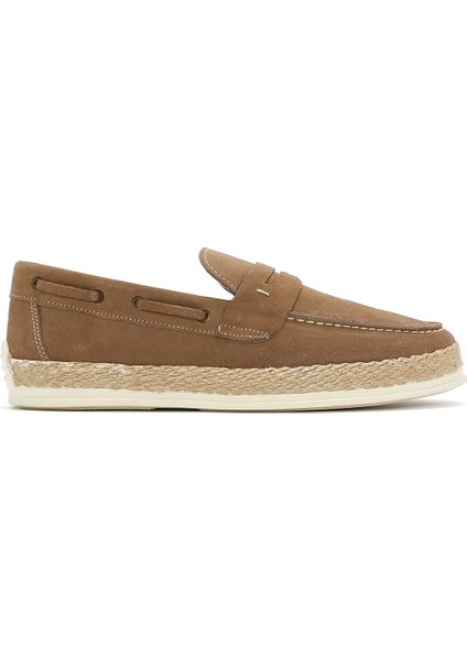 Erkek Bej Süet Deri Casual Loafer 25SFD680910