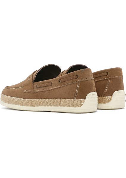 Erkek Bej Süet Deri Casual Loafer 25SFD680910