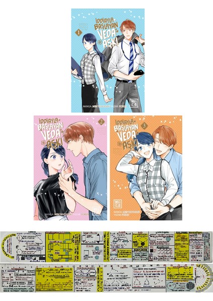Iddiayla Başlayan Veda Aşkı 3 Cilt Manga Seti + Mat. Öğreten Cetvel