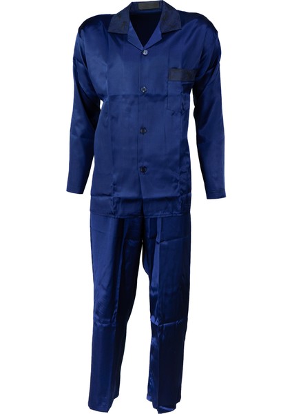 Erkek Şık Klasik Model Pijama Takımı Premium Saten Kumaş Eşsiz Model Cepli Tam Kalıp