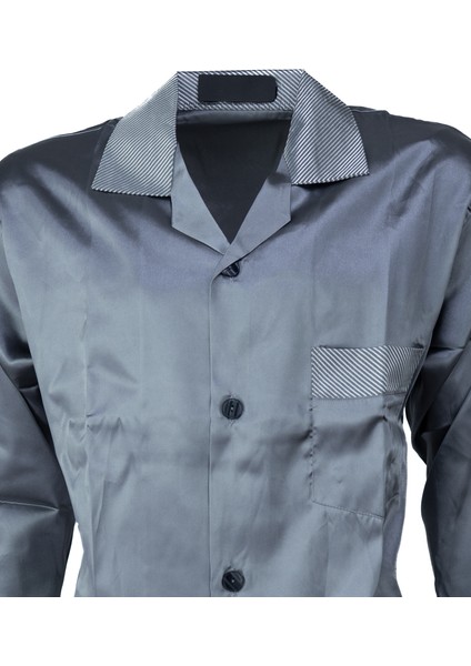 Erkek Şık Klasik Model Pijama Takımı Premium Saten Kumaş Kristal Model Cepli Tam Kalıp fiyatları
