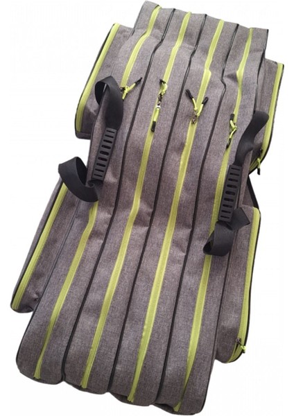 160 cm 4 Gözlü 4 Cepli Koyu Gri Olta Kamış Çantası modelleri