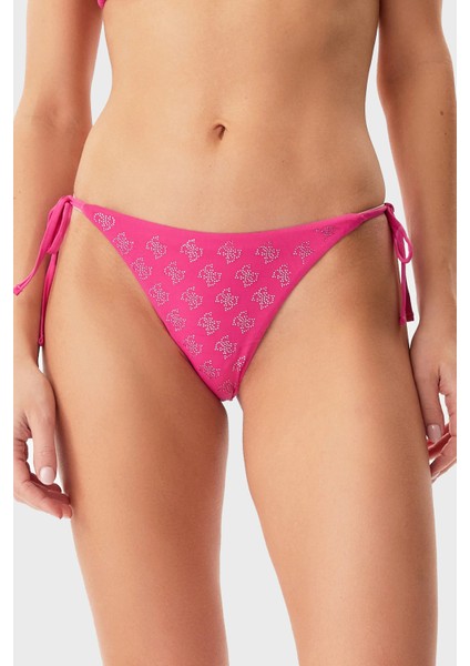 4g Rhinestone Taşlı Logolu Bağlamalı Bikini Altı E5GO11MC040 Bayan Bikini Altı E5GO11 MC040 G4D6