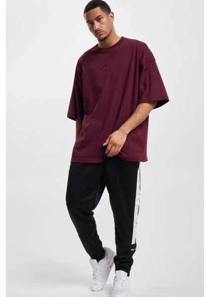 Sportswear Premium Essentials Pamuklu Oversize Kesim Erkek Bordo Spor Tişört ( Geniş Kesim )