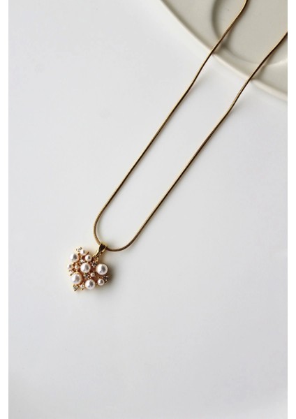 Premium Seri Incili Kalp Model Kadın Çelik Kolye fiyatları