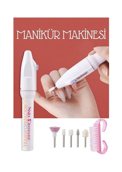 Pilli Manikür Makinesi Tırnak Törpü Seti