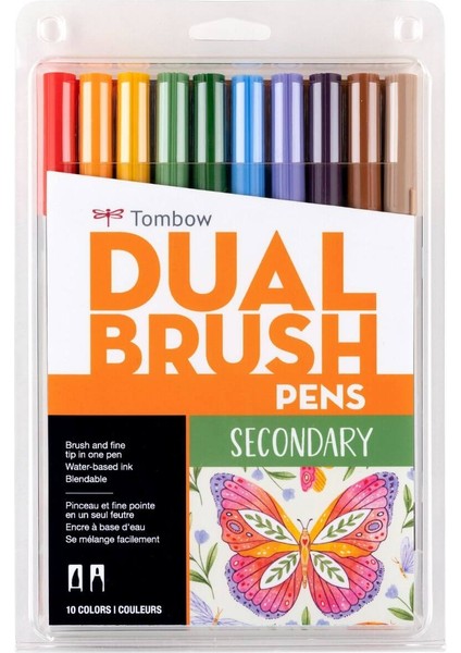 ABT Dual Brush Pen Grafik Kalemi 10'lu Set - Secondary (Ar