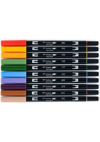 ABT Dual Brush Pen Grafik Kalemi 10'lu Set - Secondary (Ar