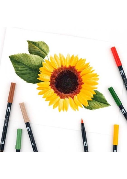 ABT Dual Brush Pen Grafik Kalemi 10'lu Set - Secondary (Ar