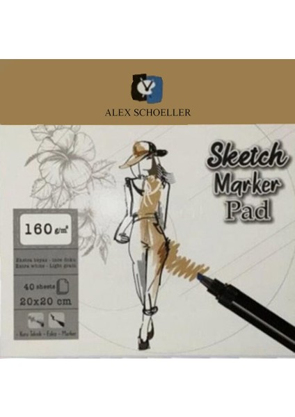 Ciltli Sketch Marker Pad 160gr 20X20cm 40 Yaprak A