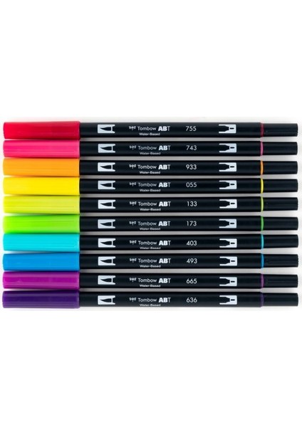 ABT Dual Brush Pen Grafik Kalemi 10'lu Set - Bright (Parla fırsatları