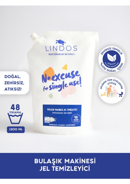 Doğal Bulaşık Makinesi Deterjanı %100 Bitkisel Güçlü 48 Yıkama Ekonomik Paket 1.2l