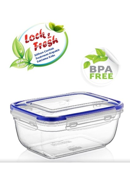 Saklama Kabı Contalı Dikdörtgen 1400 ml