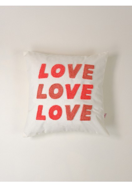 Love Yazı Punch Kırlent Kılıfı