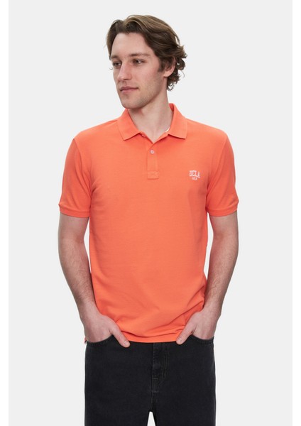 Lakes Pembe Polo Yaka Nakışlı Erkek Tshirt