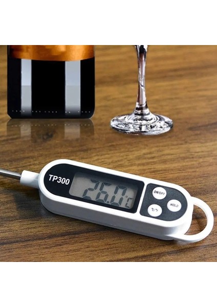 TP300 Paslanmaz Çelik Dijital Gıda Termometresi LED Ekranlı
