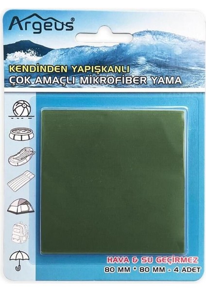 4'lü Fiber Çanta Delik Tamir Yaması Haki