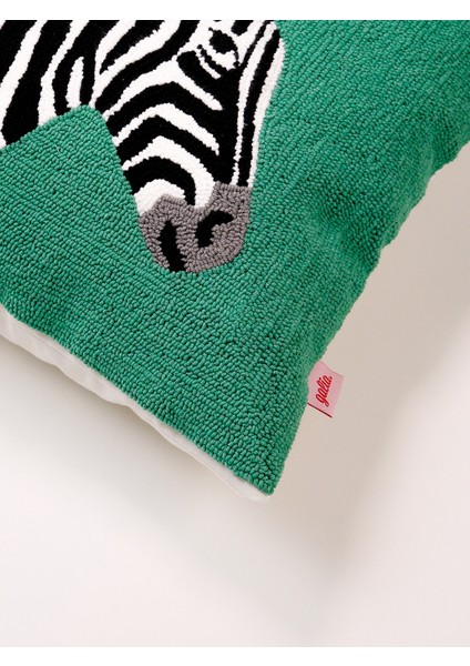 Özel Tasarım Zebra Figürlü Punch Kırlent Kılıfı / Yeşil fırsatları