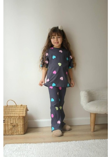 Kalp Baskılı Ikili Kız Takım fiyatları