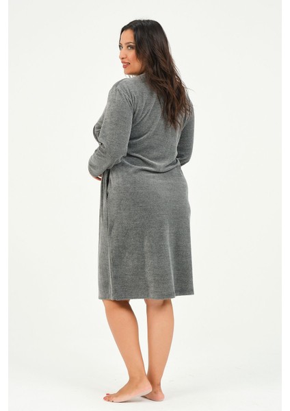 Kadın Fermuarlı Cepli Büyük Beden Pamuklu Kadife Elbise indirimleri