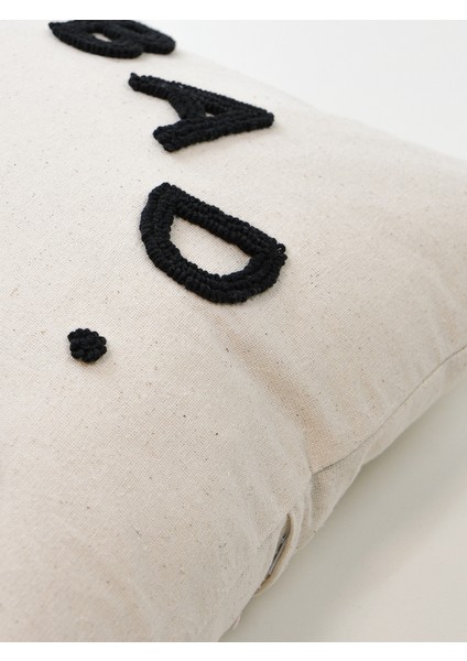 Galia No Bad Days Punch Kırlent Kılıfı 45x45 cm Siyah Yıkanmış Keten Modern Tasarım Detayları fiyatları