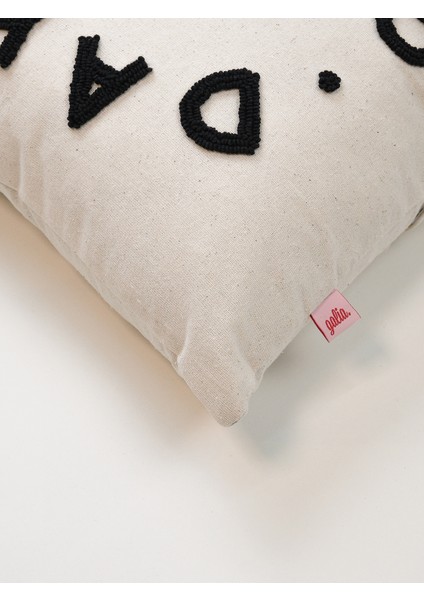 Galia No Bad Days Punch Kırlent Kılıfı 45x45 cm Siyah Yıkanmış Keten Modern Tasarım Detayları fırsatları