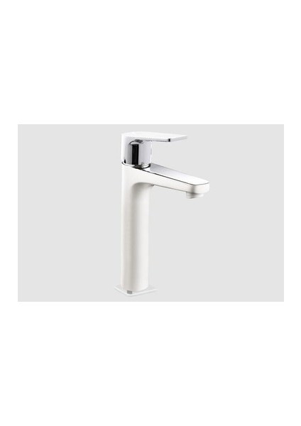 Azure Tall Beyaz Krom Lavabo Bataryası