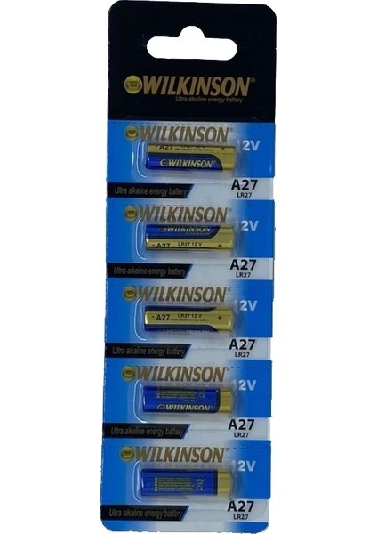 Wilkinson 27A MN27 12V Alkalin Pil Kepenk Anahtar Pili Beşli Paket