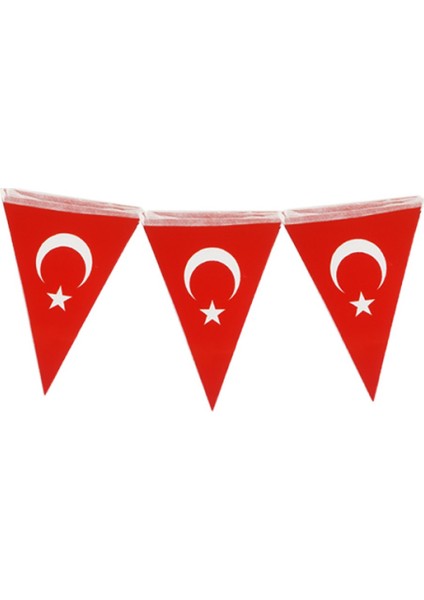 Türk Bayrağı Ay Yıldız Üçgen Ipli Flama Bayrak-1 Adet