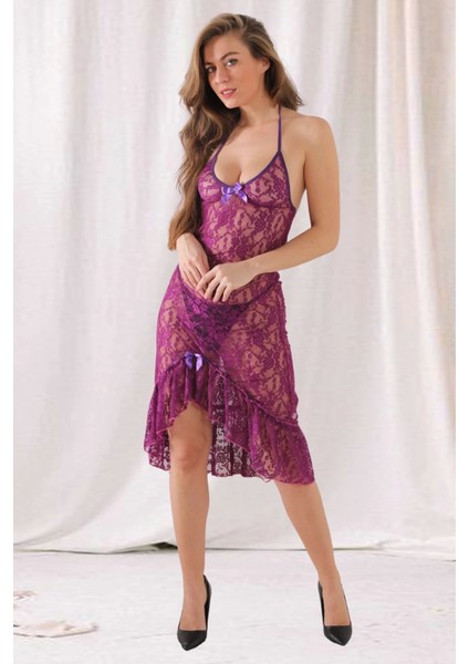 Mor Dantel Gecelik - 633 fiyatları