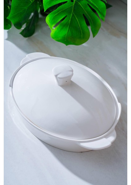 Pure Carmen Oval Kapaklı Sunum Tabak - 33 cm