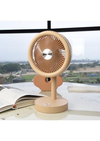 Taşınabilir Yase Mini USB Fan Evde Ofiste Masaüstü 4 Kademeli Dönebilen Başlıklı Şarj Edilebilir Mini Vantilatör Soğutucu