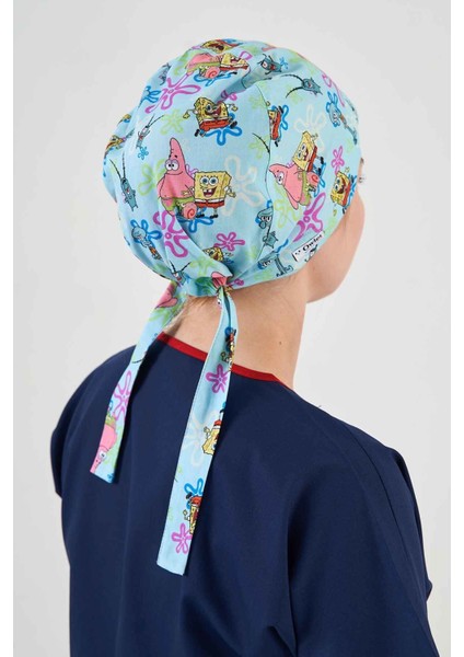 Sünger Bob Desenli Cerrahi Tesettür Bone Büyük Boy fiyatları