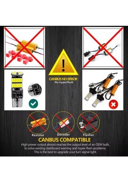 T10 LED 26 Ledli W5W Canbus Park Plaka Tavan Ampulü 4 Adet